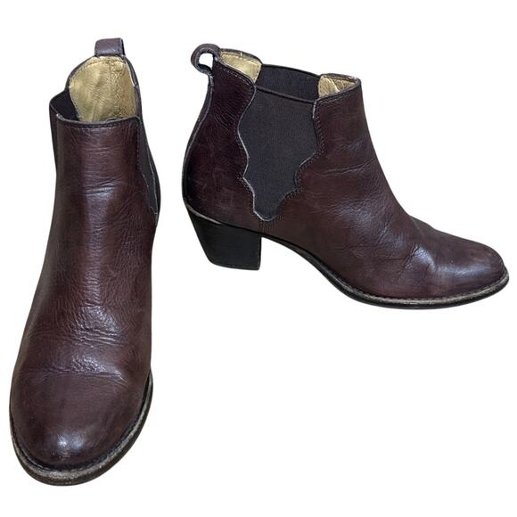 Frye Jackie Gore Booties Ankle Boots Brown Leather Size 6.5 - Picture 1 of 11